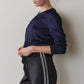 Silk Lace Stripe Crop Pant - Jet