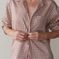 Tencel Plaid Shirt - Creme/Roz Plaid