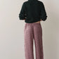 Tencel Plaid Tie Pant - Roz/Espresso Plaid