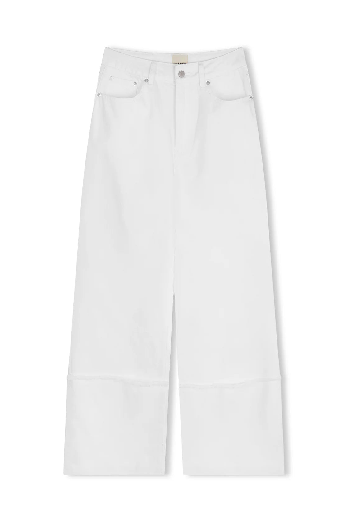 White Recycled Cotton Relaxed Straight Jean