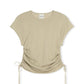 Natural Gathered Knit T-Shirt