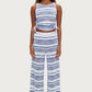 Gathered Knit Tank - Blue Stripe