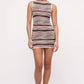 Knit Mini Dress - Black Stripe