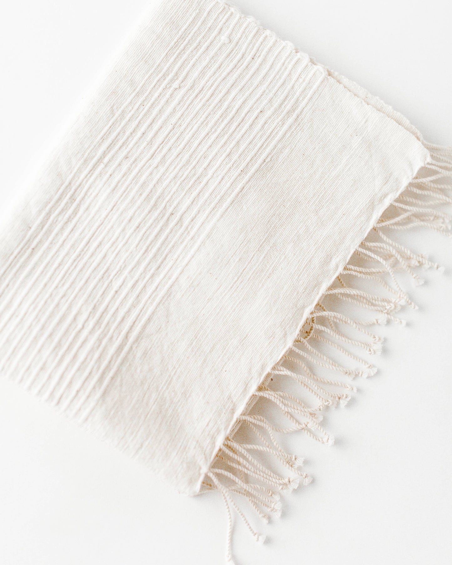 Cream Striped Cotton Hand Towel