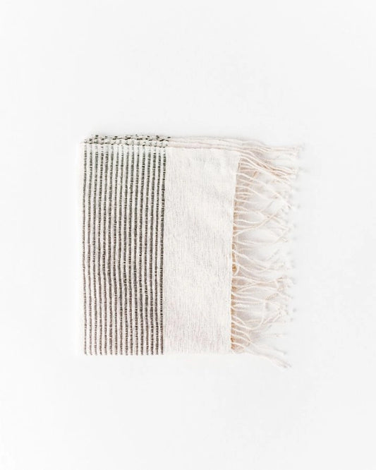 Stripe Cotton Hand Towel - Dark Grey