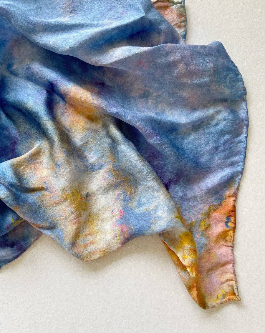 Silk Scarf - Blue