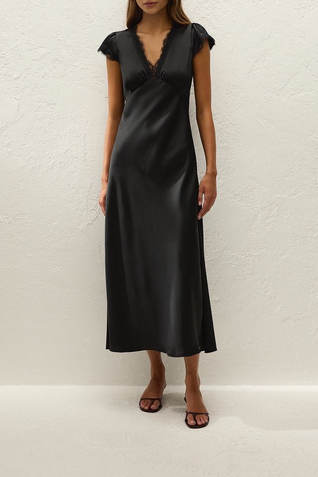 Mina Midi Dress - Black