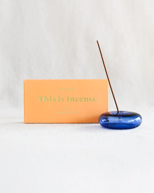 Bubble Glass Incense Holder - Blue