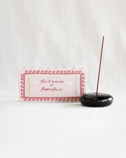 Bubble Glass Incense Holder - Black