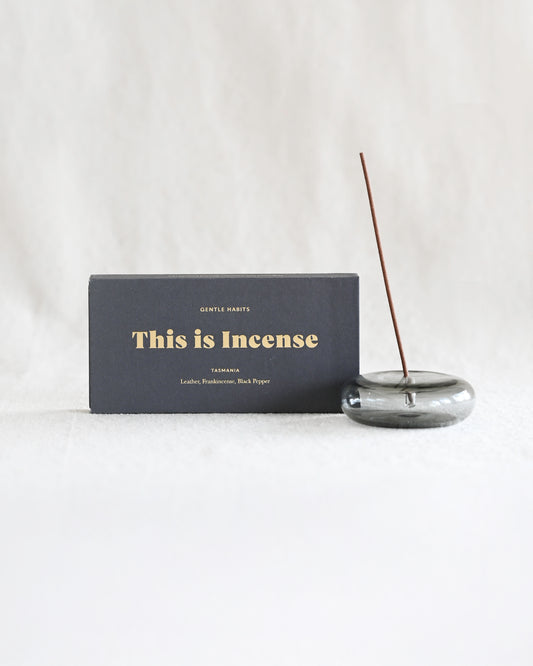 Bubble Glass Incense Holder - Smoke / Grey