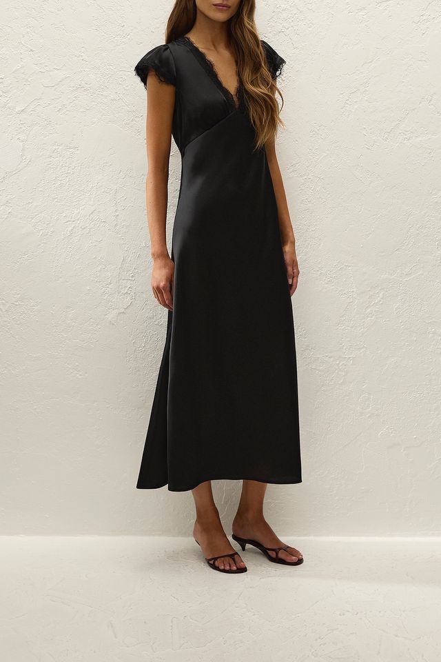 Mina Midi Dress - Black