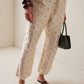Silk Taffeta Cargo Pants - Creme Walnut Polka Dot