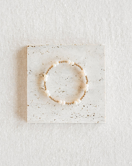 Luna Beaded Bracelet - Double Pearl