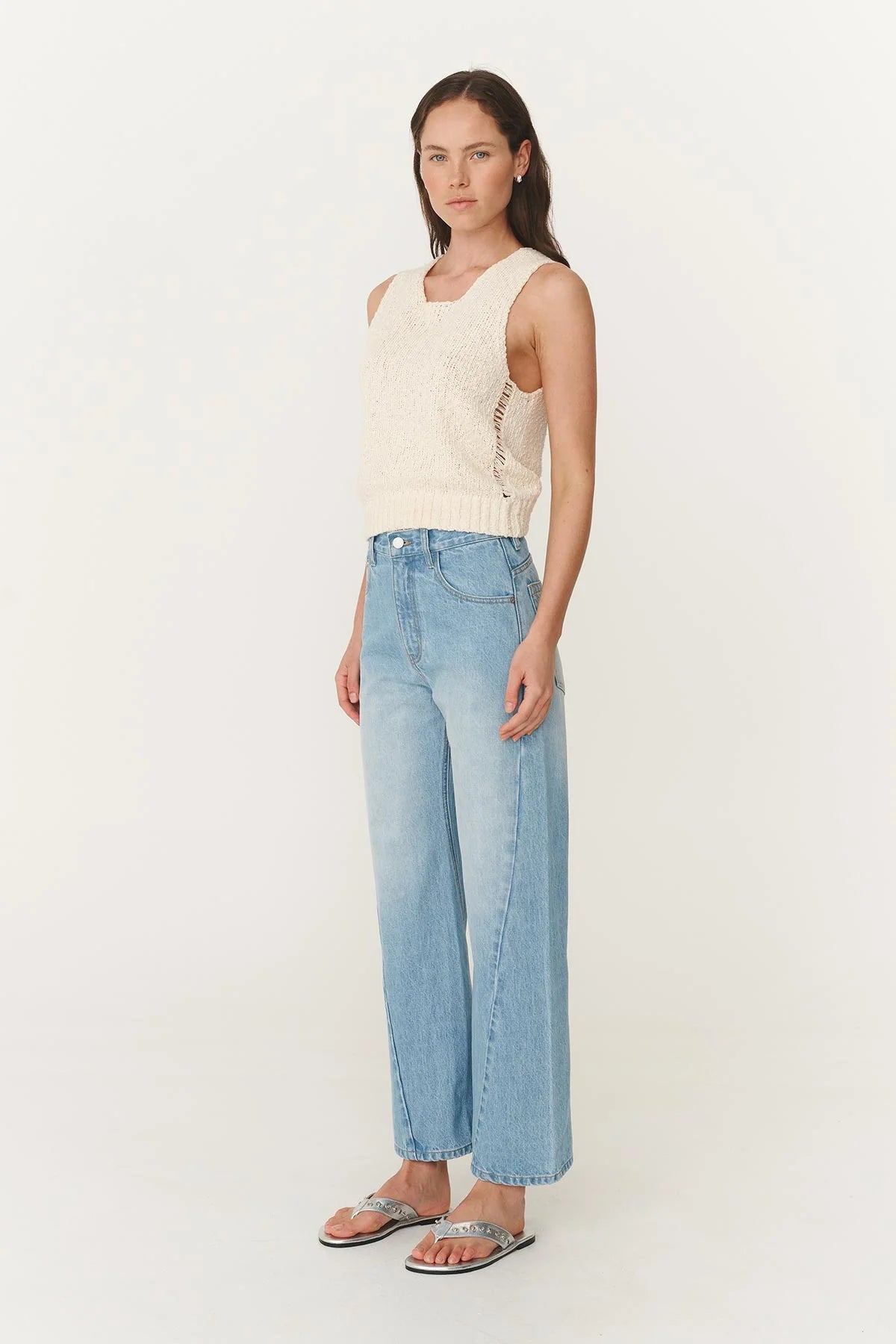 Percy Curve Seam Jeans - Faded Blue