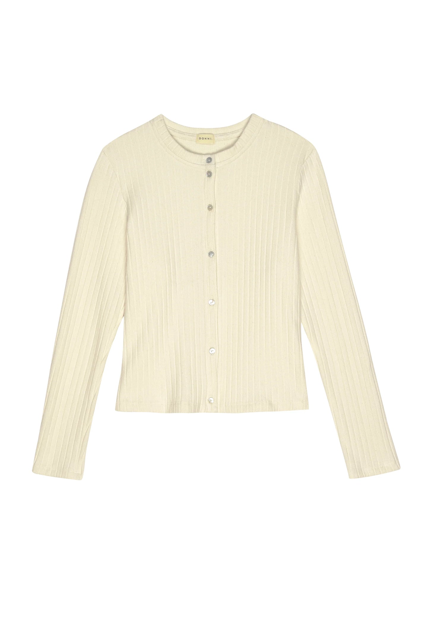 Sweater Rib Cardi - Creme