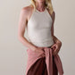 Baby Rib Halter Top - Creme