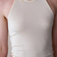 Baby Rib Halter Top - Creme