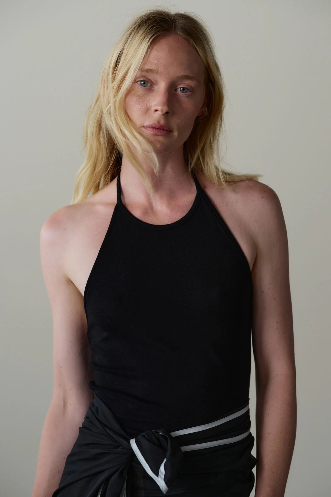 Baby Rib Halter Top - Jet