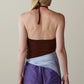 Baby Rib Halter Top - Walnut
