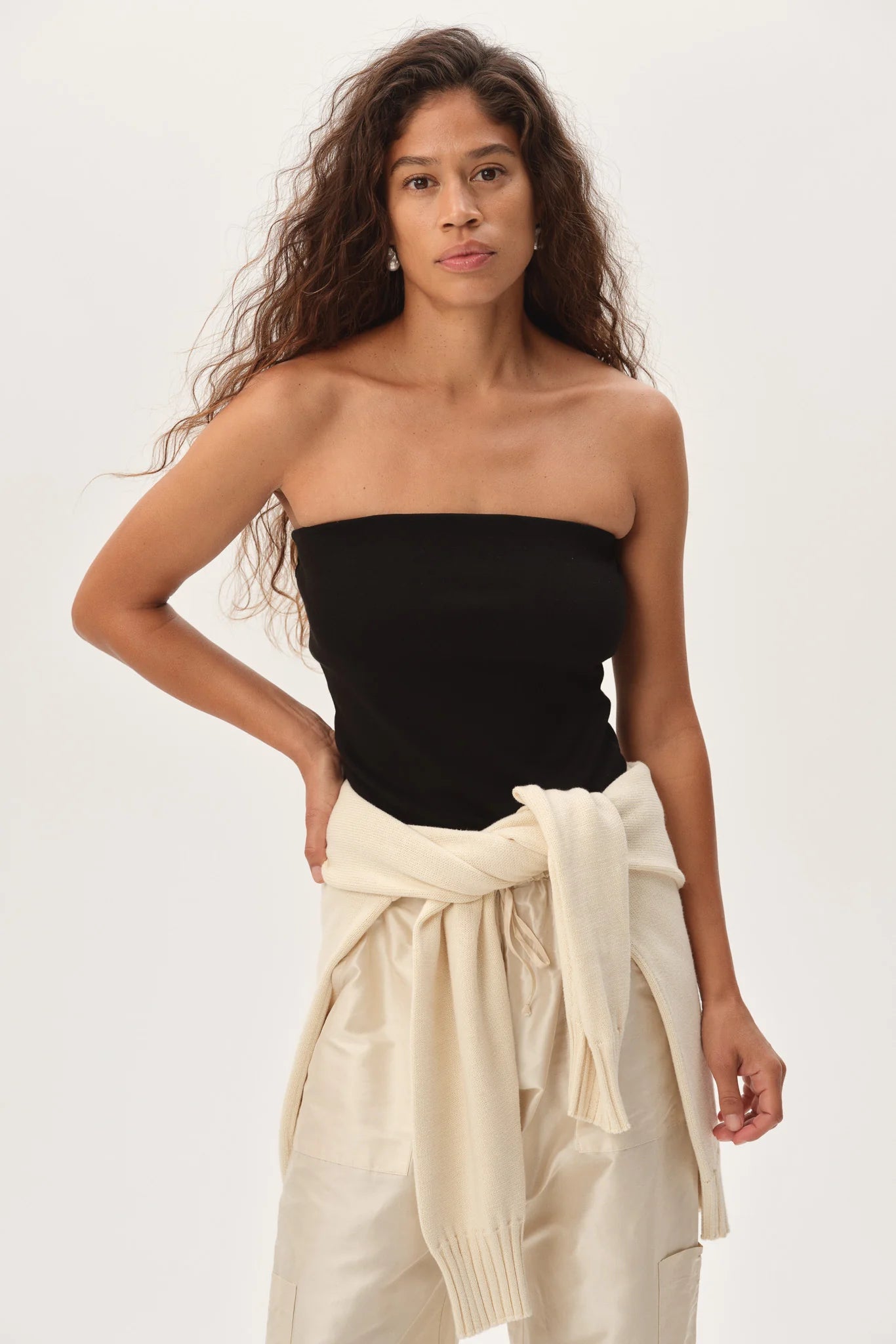 Baby Rib Tube Top - Jet