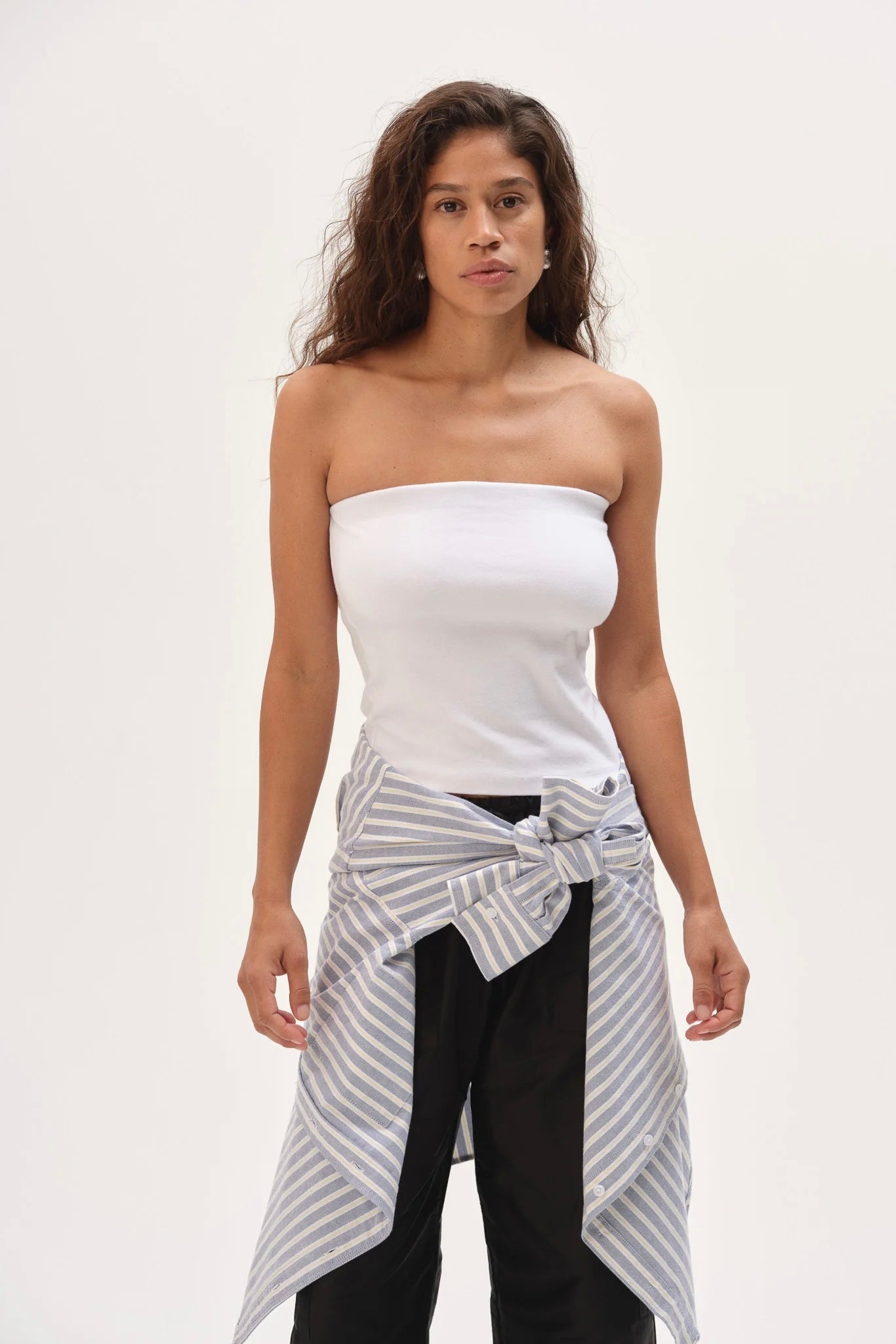 Baby Rib Tube Top - Powder