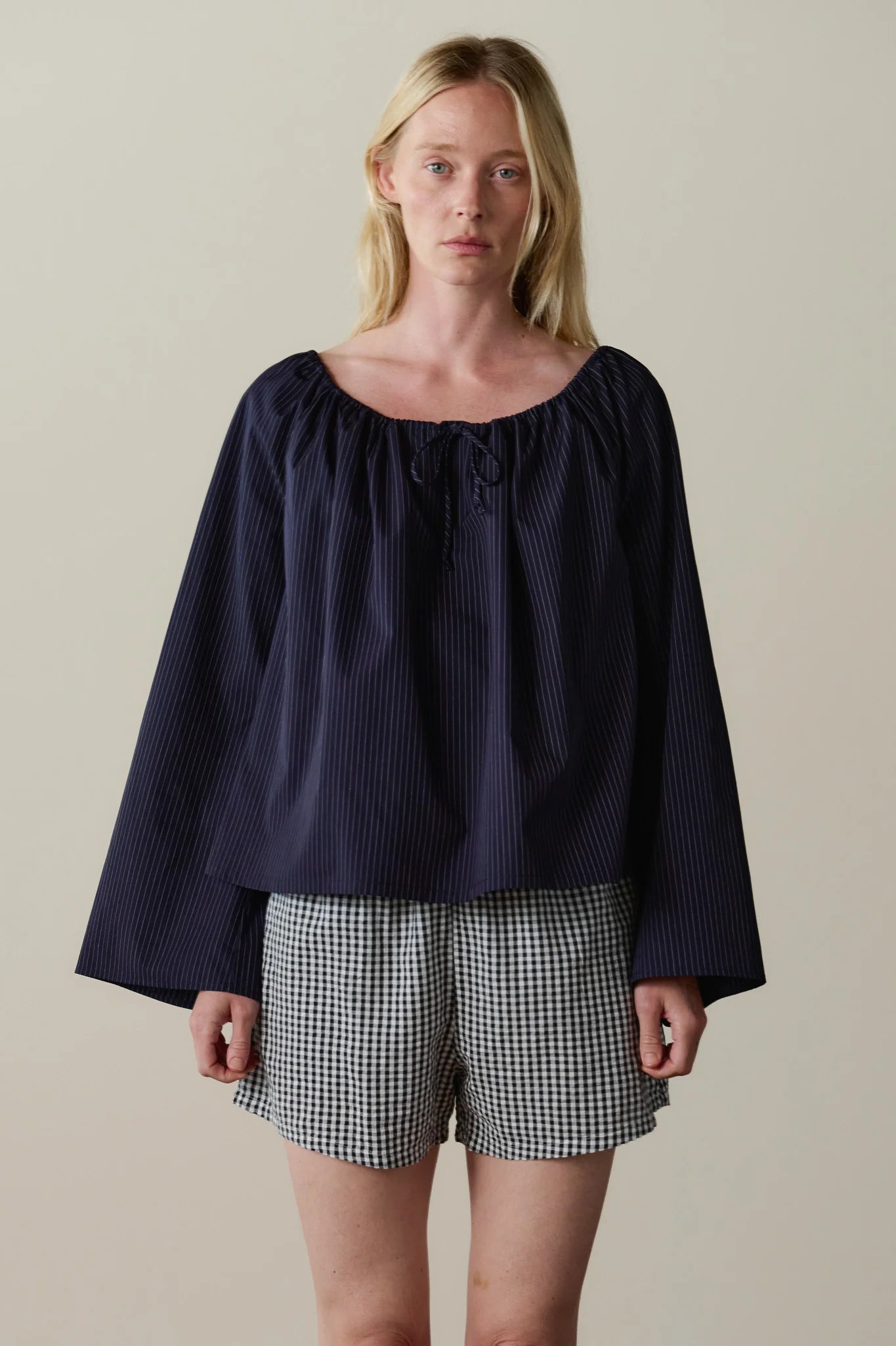 Cotton Gingham Tap Short - Jet