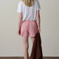 Cotton Gingham Tap Short - Rhubarb