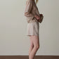 Cotton Gingham Tap Short - Shitake