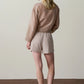 Cotton Gingham Tap Short - Shitake
