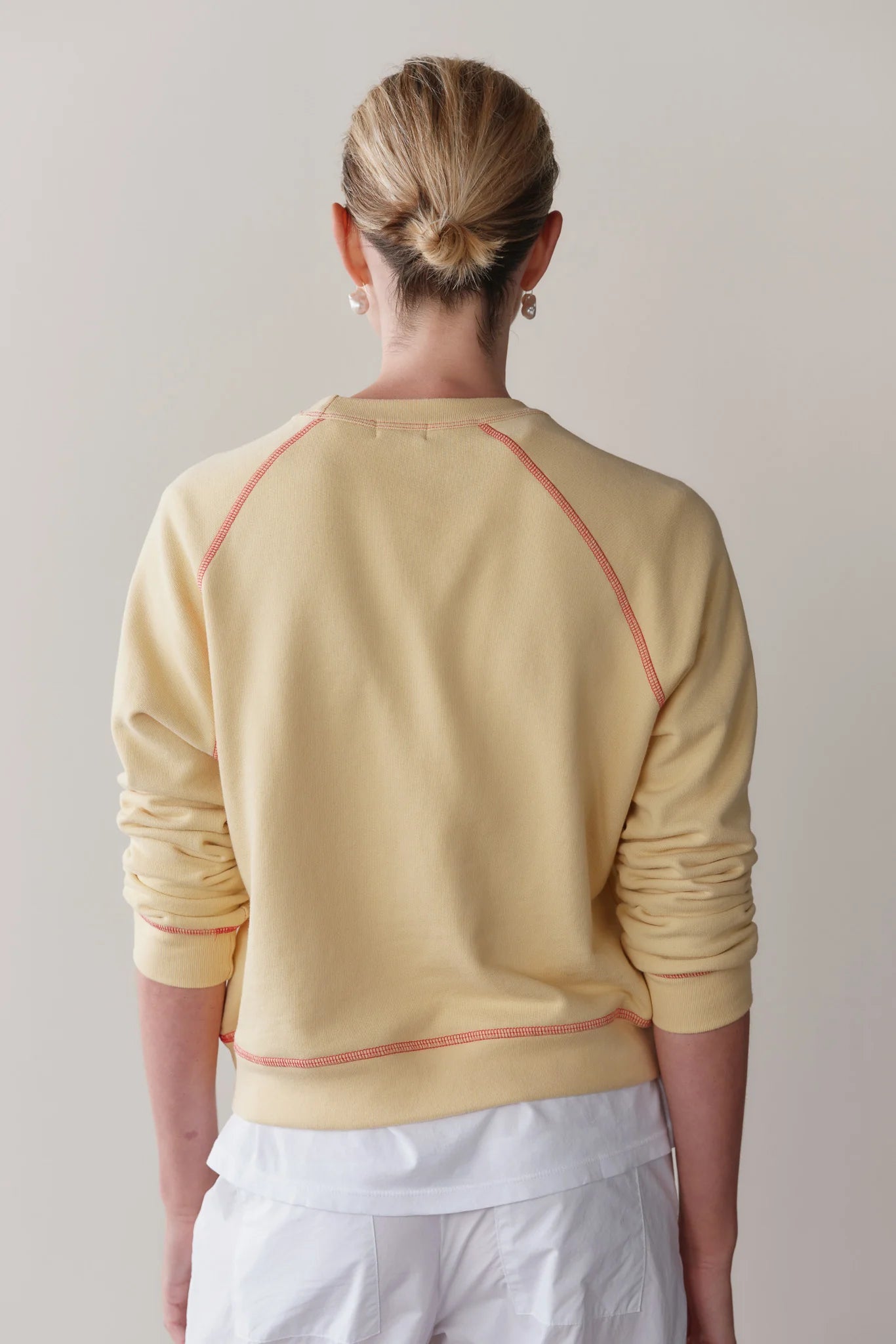 Eco-Terry Contrast Stitch Sweatshirt - Butter
