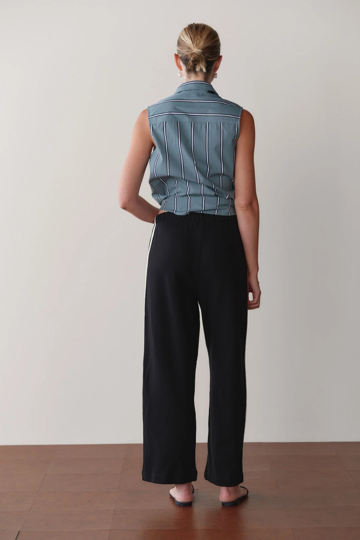 Eco-Terry Stripe Pant - Jet