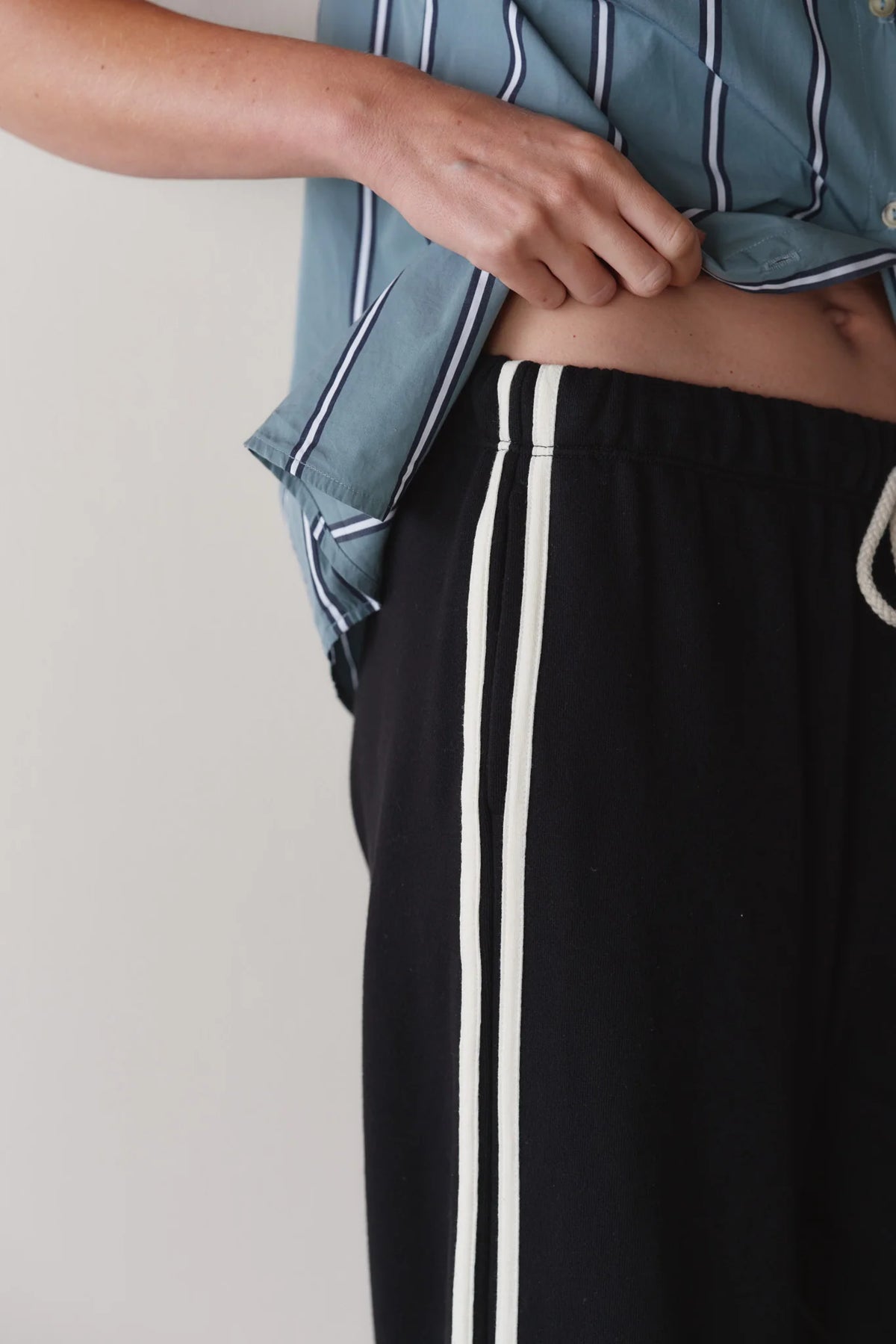 Eco-Terry Stripe Pant - Jet