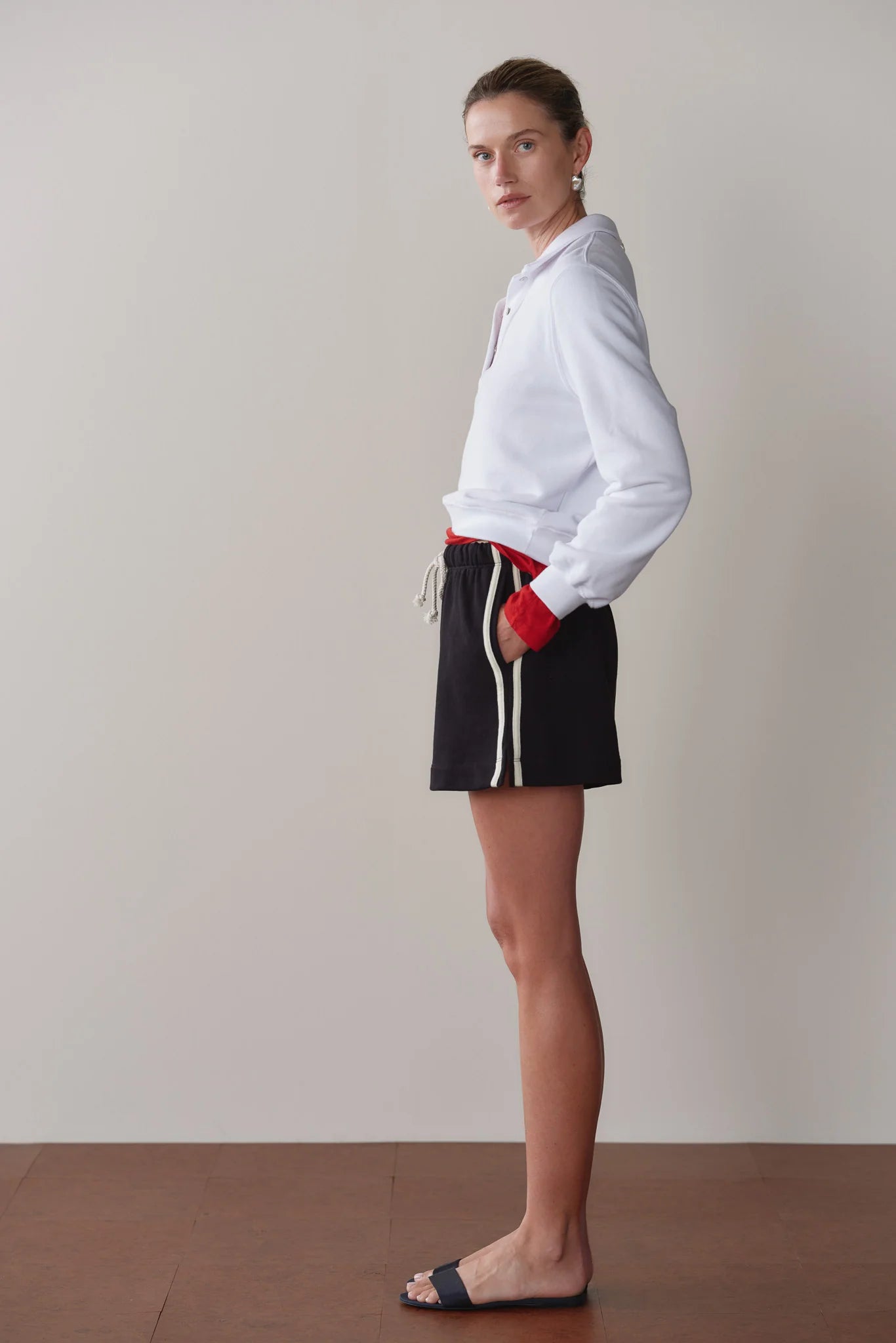 Stripe Eco-Terry Short - Jet