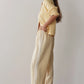 Linen Stripe Crop Pant - Butter