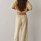Linen Stripe Crop Pant - Butter