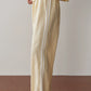 Linen Stripe Crop Pant - Butter