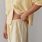 Linen Stripe Crop Pant - Butter