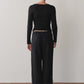 Linen Crop Stripe Pant - Jet