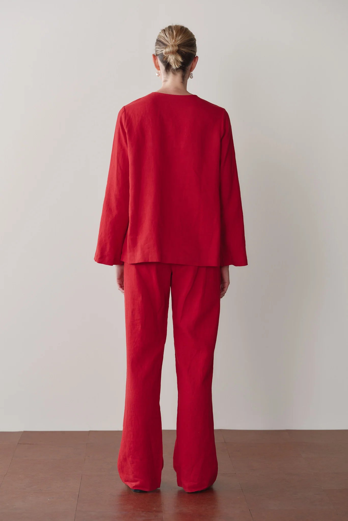 Linen Simple Pant - Bell Pepper