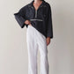 Linen Simple Pant - Powder