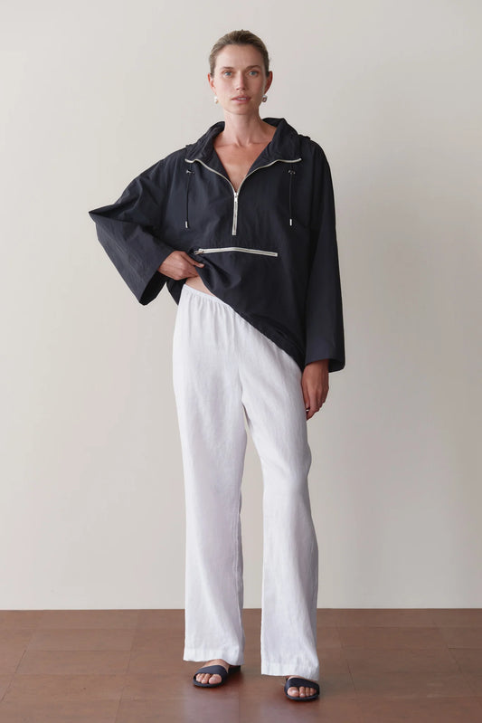 Linen Simple Pant - Powder