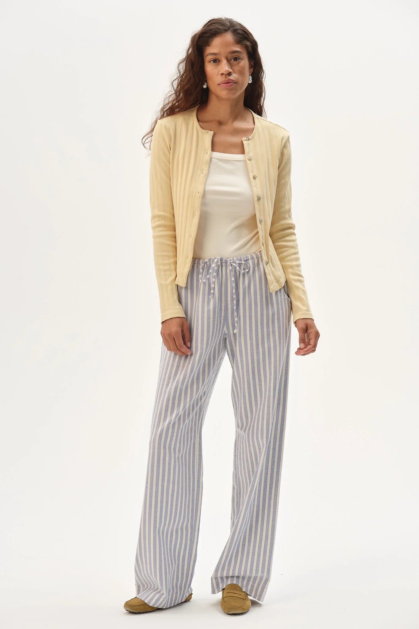 Oxford Drawstring Pant - Butter Stripe