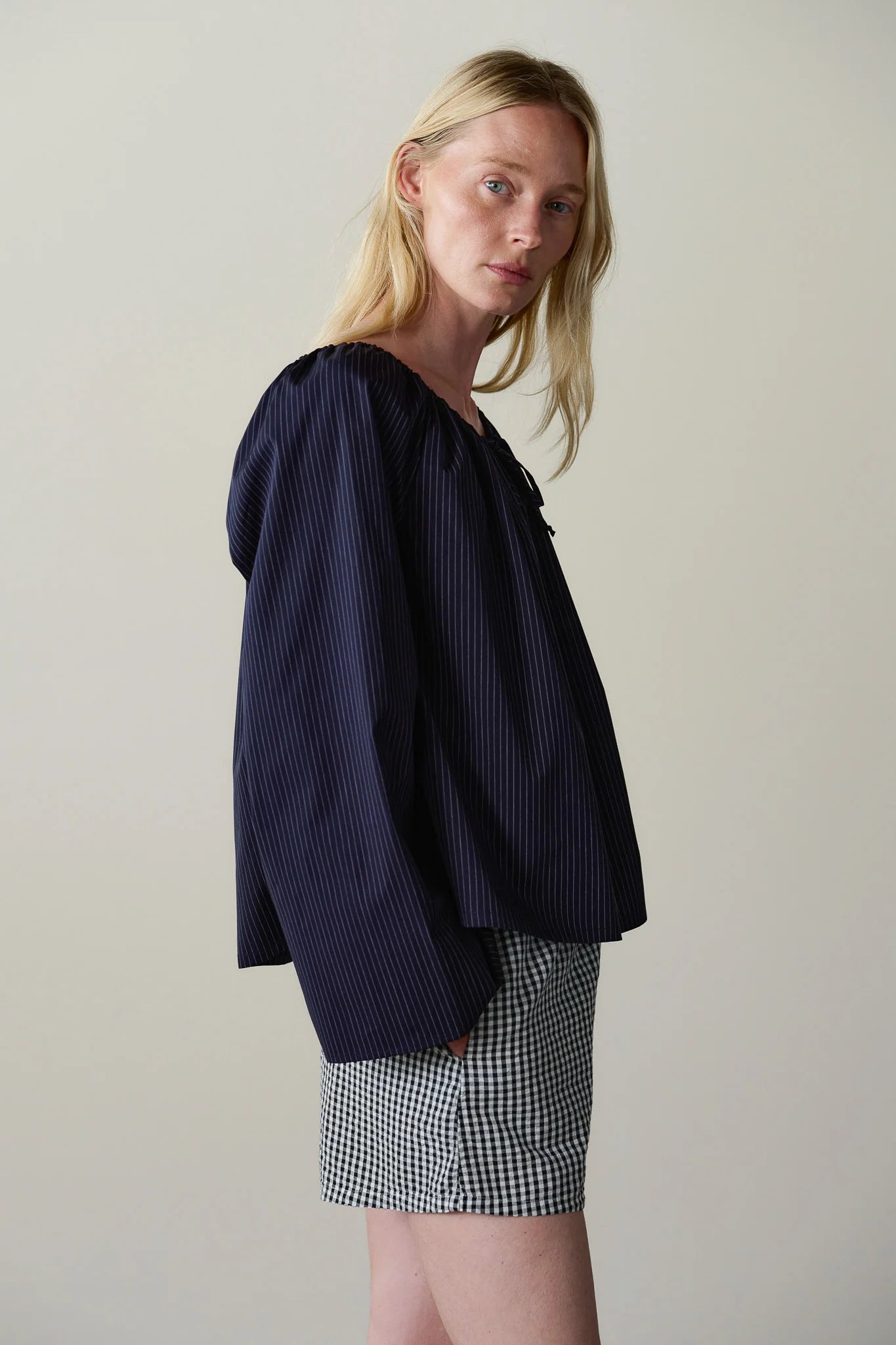 Cotton Gingham Tap Short - Jet