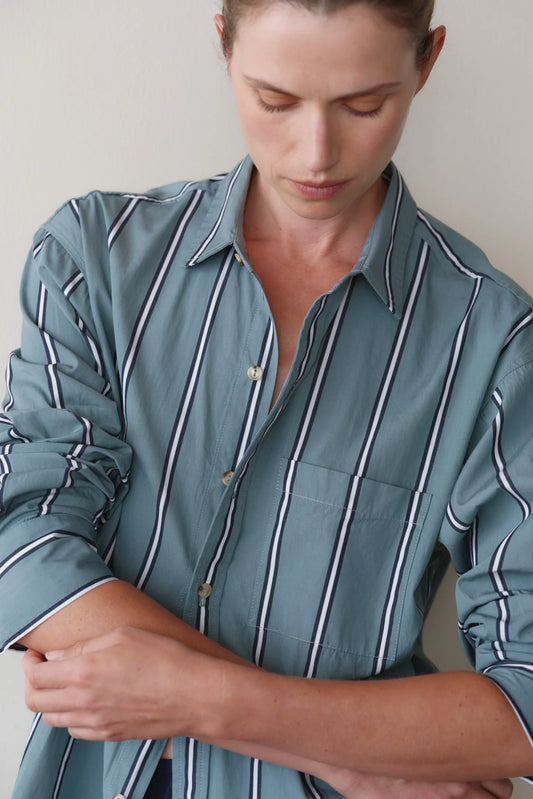 Pop Shirt - Sage Stripe