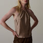 Silk Halter Top - Shitake