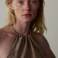 Silk Halter Top - Shitake