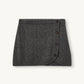 Knitted Como Mini Cable Skirt - Grey Melange