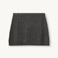 Knitted Como Mini Cable Skirt - Grey Melange