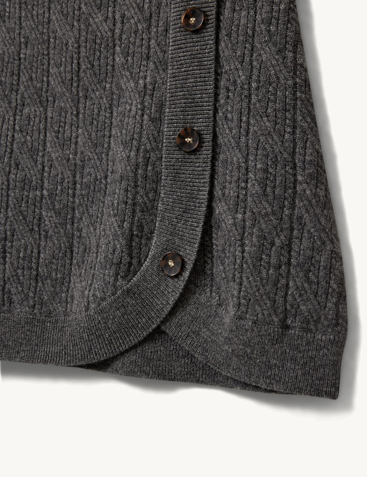 Knitted Como Mini Cable Skirt - Grey Melange