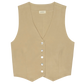 Twill Cropped Vest - Sand
